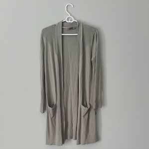 Chic Taupe Open-Front Cardigan